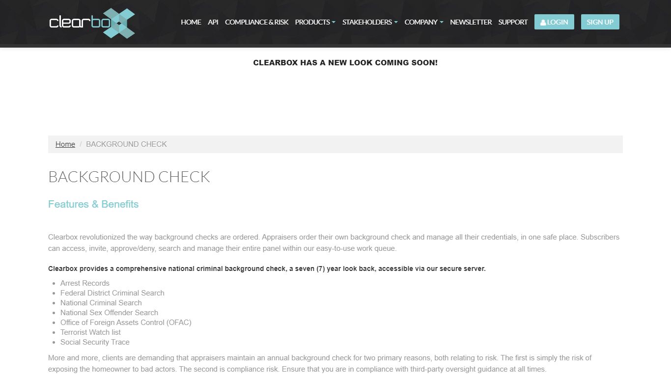 BACKGROUND CHECK | Clearbox®, LLC